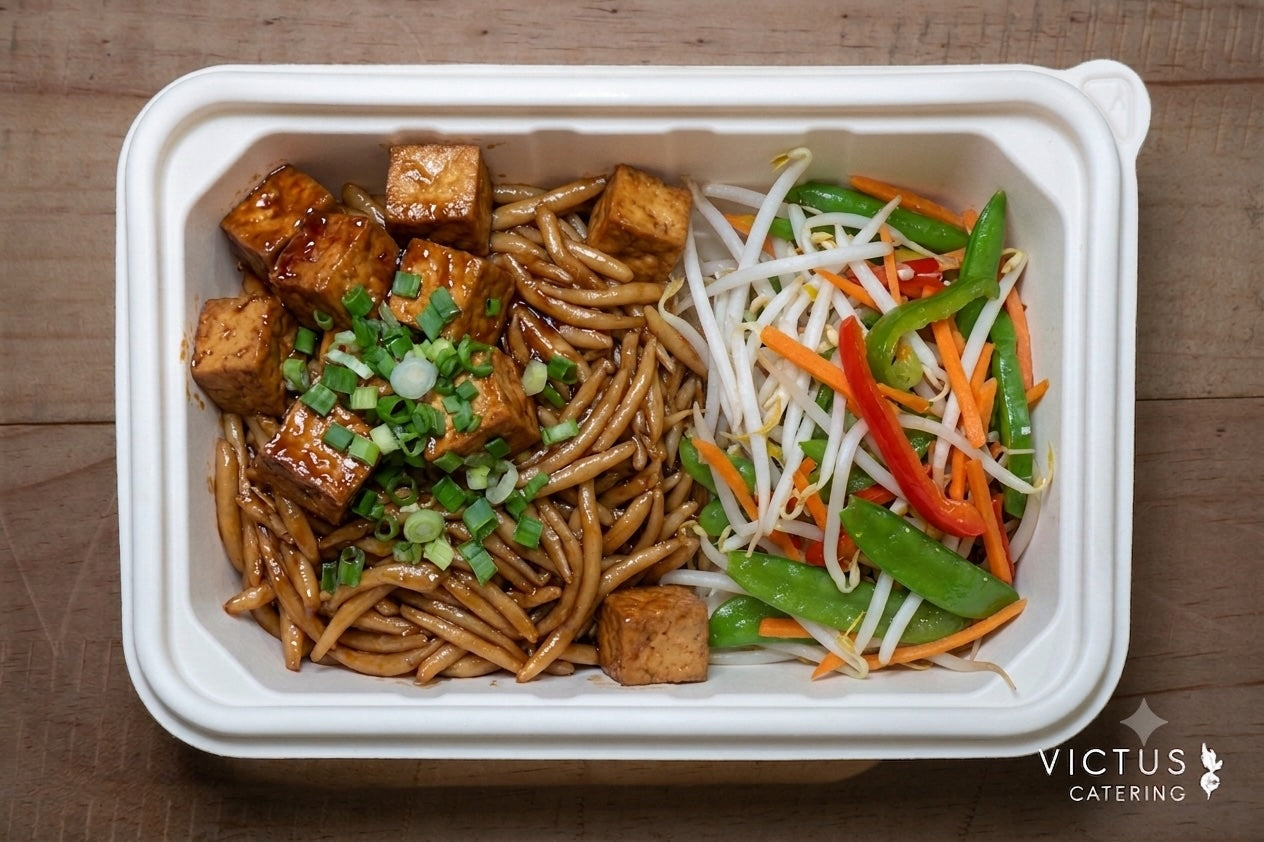 Saturday 12: Wok Fried Silver Noodle (Mee Tai Bak), Braised Tofu & Mixed Vegetables