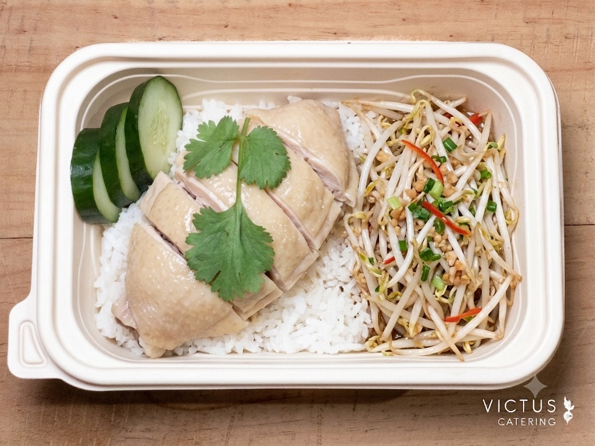 Sunday 13: Hainanese Chicken Rice, Glazed Beansprouts & Cucumber